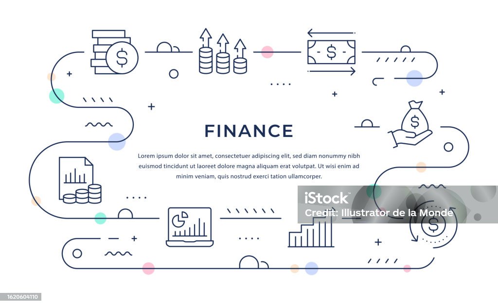 Design Banner Financial Finance Web Banner Design Stock Illustration - Download Image Now ...