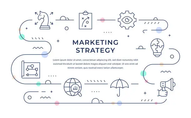 Vector illustration of Marketing Strategy Web Banner Design