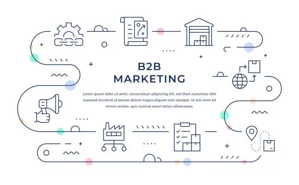 Vector illustration of B2B Marketing Web Banner Design