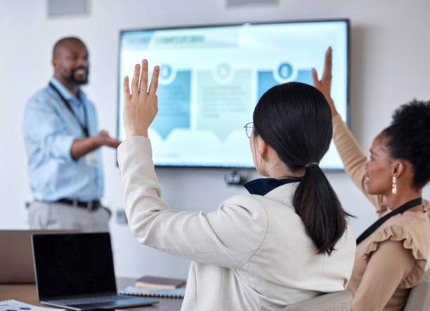 istock Presentation, question and businessman in a workshop with colleagues in the office conference room. Discussion, meeting and professional male manager presenting a team building workshop in workplace. 1620621006