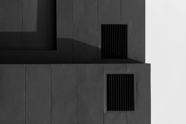 black and white cement building background