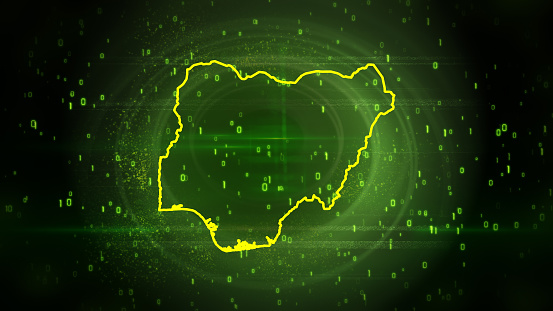 Nigeria flag on world map - Puzzle Flag - 3D Render