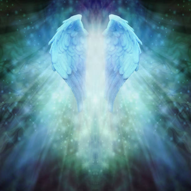 istock Blue Green Angel Healing Spiritual template background 1620633566