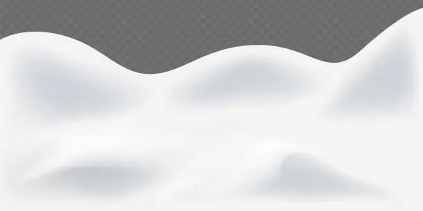 Vector illustration of Snow realistic landscape background.