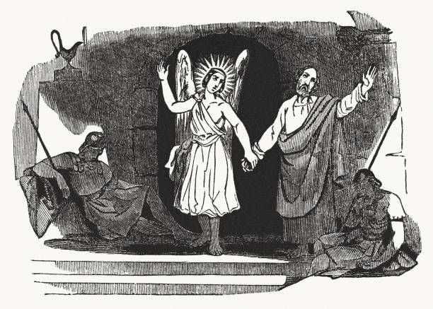 istock Liberation of Peter (Acts 12), wood engraving, published in 1837 1620711303
