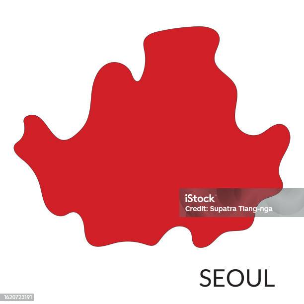 Peta Seoul Peta Kota Seoul Peta Ibu Kota Korea Selatan Ilustrasi Stok