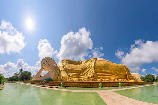 Bago, Myanmar at Mya Tha Lyaung reclining Buddha.