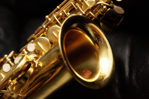 Trumpet on white background shooting sideways