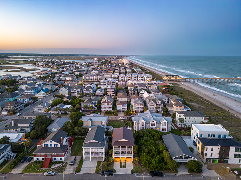 Wrightsville Beach, North Carolina, USA at dusk.