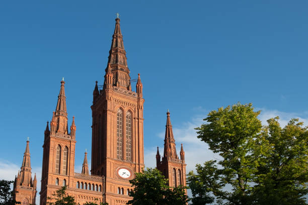 Neo-Gothic protestant church called Marktkirche in Wiesbaden, Germany