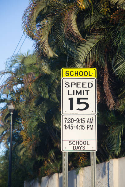 istock speed limit 15 on school days in Miami, USA 1620782949