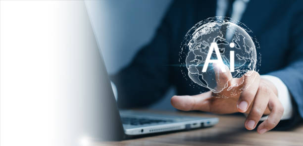 istock Business and Artificial Intelligence AI, Digital Technology concept. Businessman touching Global the Future Artificial Intelligence and Digital Innovation, Unlocking the Potential of AI. 1620793132