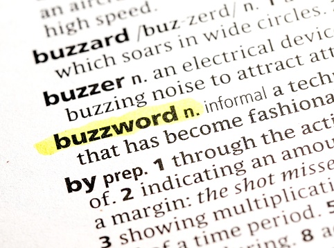 close up photo of the word buzzword