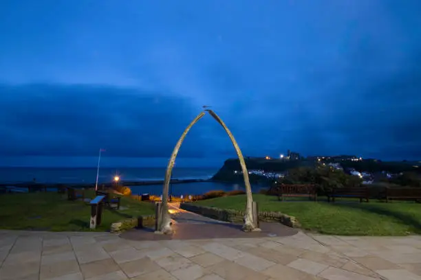 The iconic whalebones overlooking Whitby in North Yorkshire, UK