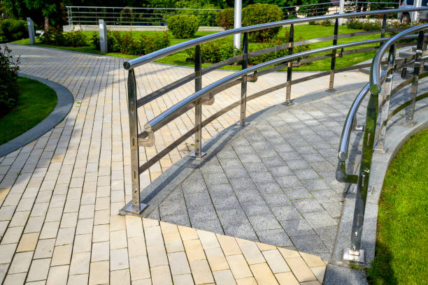 istock walkway made of granite and marble with chrome railings 1620876655
