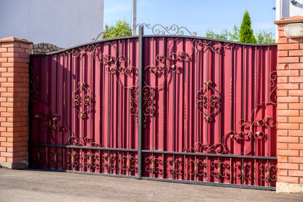 istock a metal fence,brown iron gate, close-up shot 1620876895