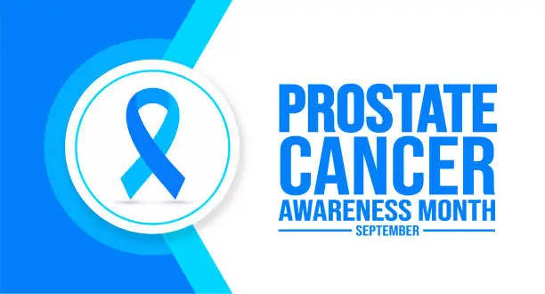 Vector illustration of September is Prostate Cancer Awareness Month Background, banner, placard, card, and poster design template with text inscription and standard color. vector illustration.