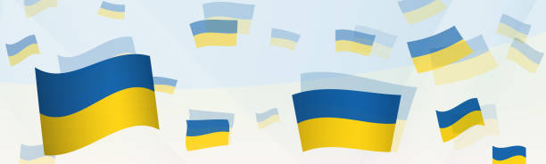 istock Ukraine flag-themed abstract design on a banner. Abstract background design with National flags. 1620898472