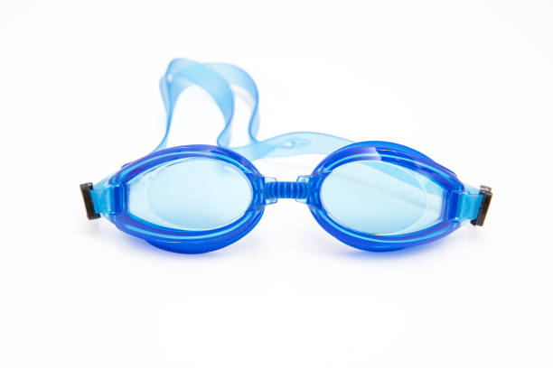 istock Blue swimming goggles isolated on white 1620925644