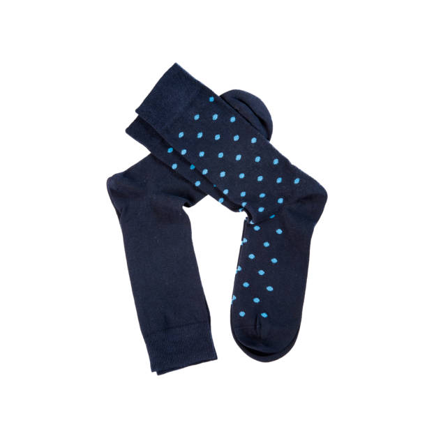 istock black cotton socks without pattern and with blue polka dots, mocap for design 1620937238
