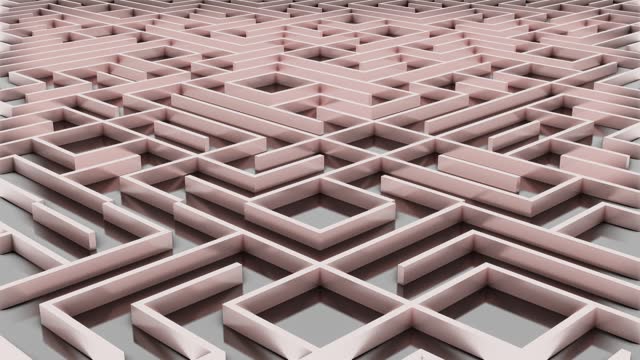 A flyover camera captures a realistic 3D loop animation of a maze shape