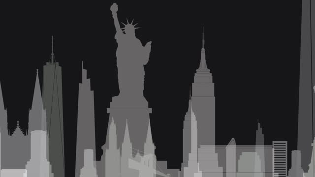 New York Skyline - Black and White