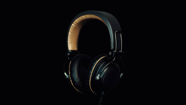 istock Headphones on a dark background. 1621001694