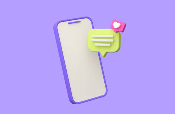 istock 3d rendering of  Speech bubble messages, bell notification, social media communication concept, chat box in social network and messenger. fit for 3d technology design assets 1621001709