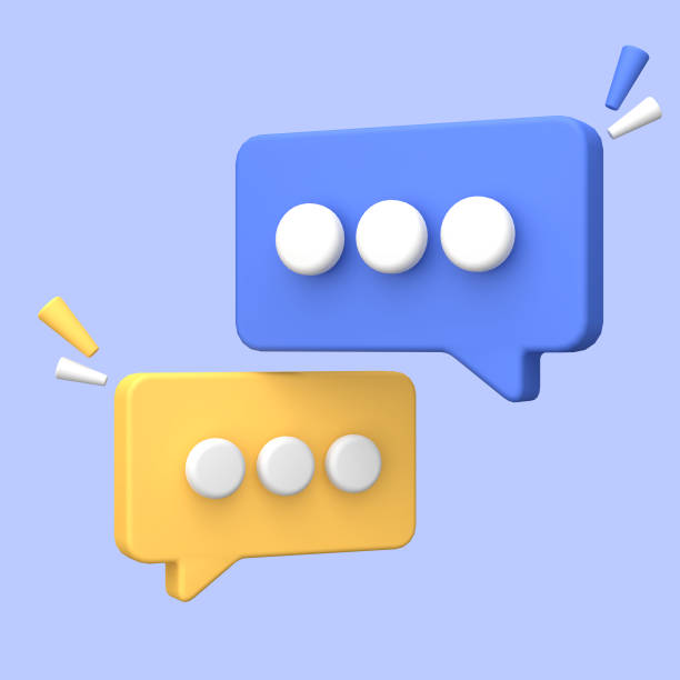 istock 3d rendering of  Speech bubble messages, bell notification, social media communication concept, chat box in social network and messenger. fit for 3d technology design assets 1621007258
