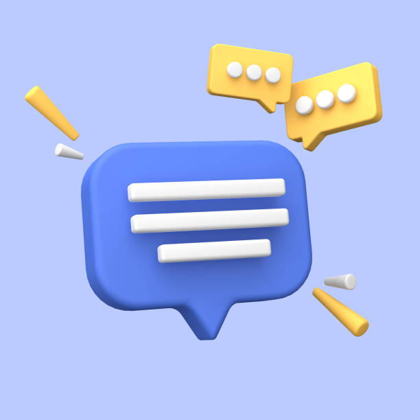 istock 3d rendering of  Speech bubble messages, bell notification, social media communication concept, chat box in social network and messenger. fit for 3d technology design assets 1621007277