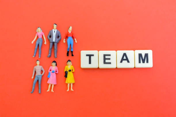 istock Miniature business people with text TEAM.together to collaborate, share their skills, knowledge 1621007298