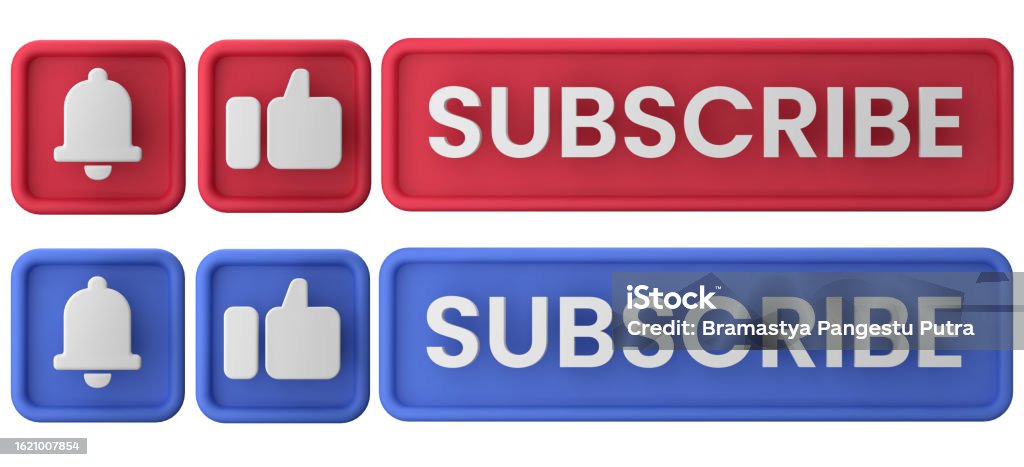Secret Subsribe Button 3d Rendering Of Subscribe Button Like Button And Notification Bell ...