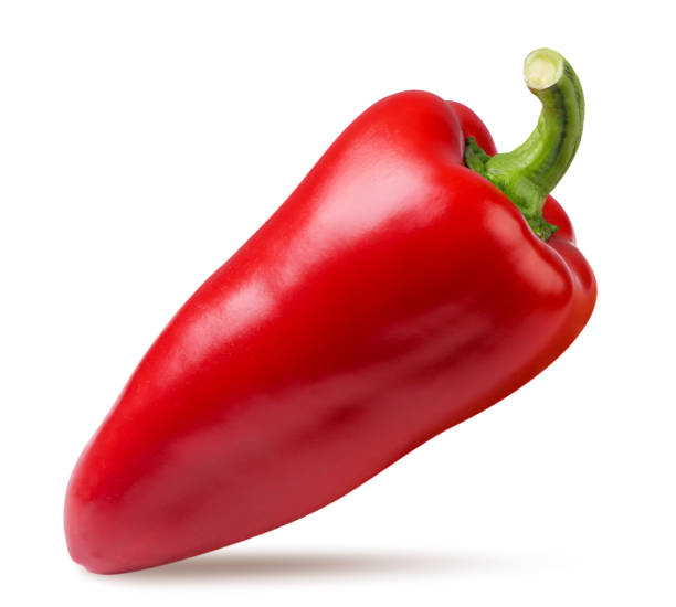 istock Ripe red pepper close-up on a white background. 1621021145