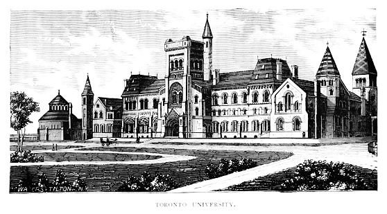 The University of Toronto in Ontario, Canada. Illustration published 1890. Original edition is in my private collection. Copyright is in public domain.