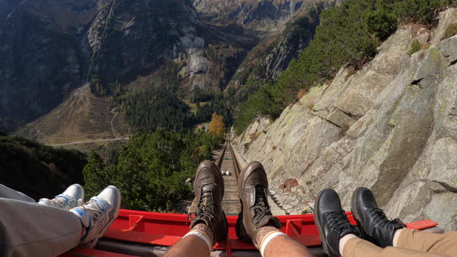 POV of Steepest funicular railway in Switzerland