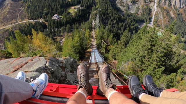 POV of Steepest funicular railway in Switzerland