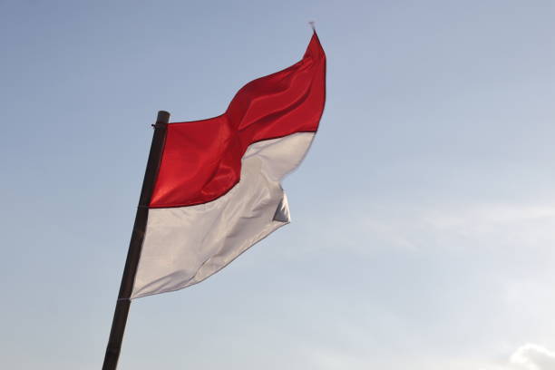 istock 17 August 1945, Indonesian flags against sky background. Independence day concept 1621096874