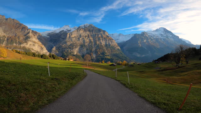 POV rural road in Grindelwald, Switzerland