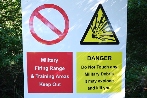 Keep out of Military Firing Range sign