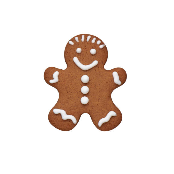 istock Hand painted gingerbread man cookie, cut out, isolated 1621200495