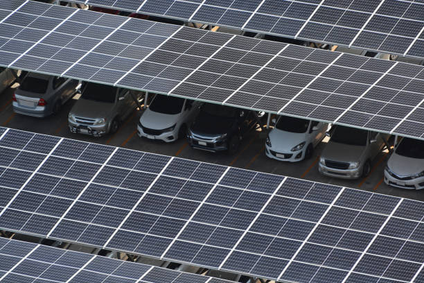 istock there are solar cells or solar panels in the solar power farm. 1621223024