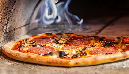 Pizza in a Wood Fire Oven