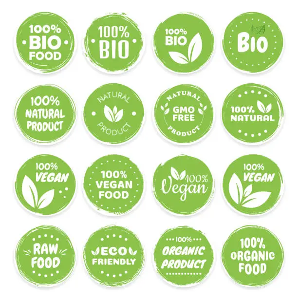 Vector illustration of Best vector Set bio, vegan, ecology, organic s and badges, label, tag. Vector illustration design.