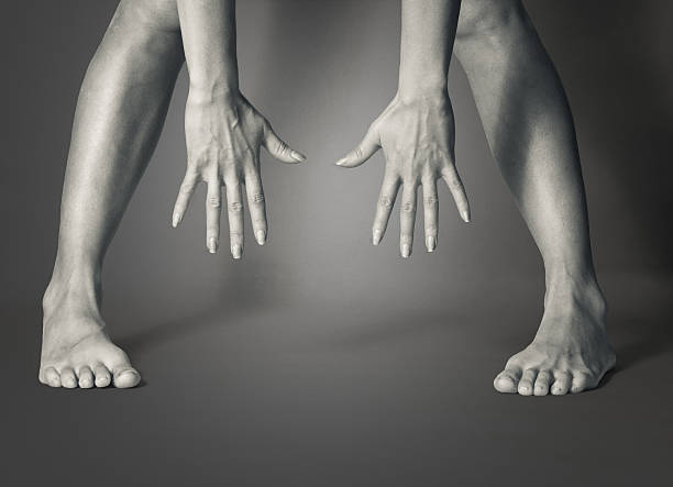 istock Monochrome picture of physical jerks 162127218