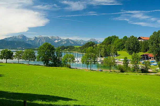 Lake Forggensee near the town Rieden in Bavaria - Germany