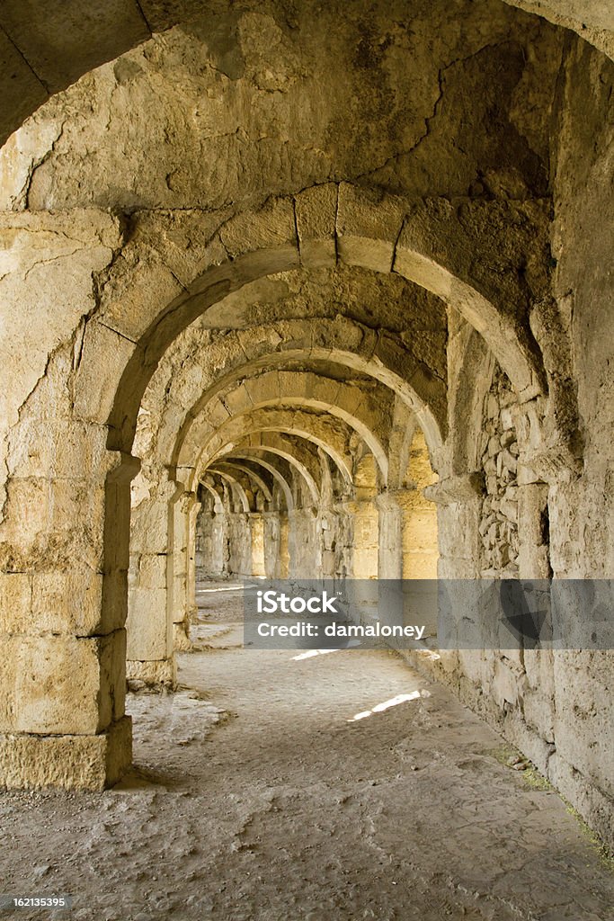 Upper gallery at Aspendos théâtre - Photo de Aspendos libre de droits