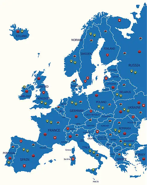 Vector illustration of Europe Map