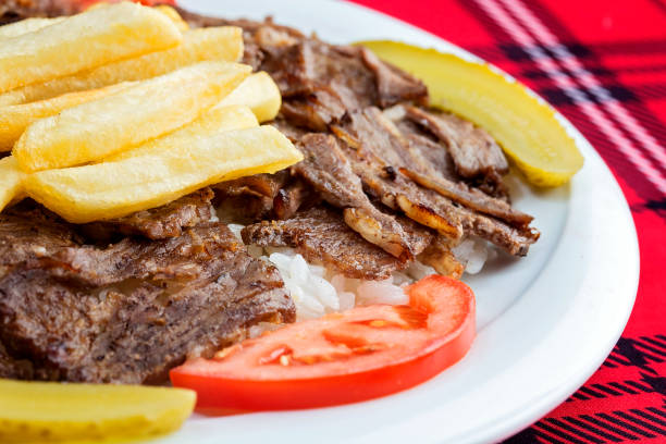 istock Turkish doner kebab close up photo 1621399722