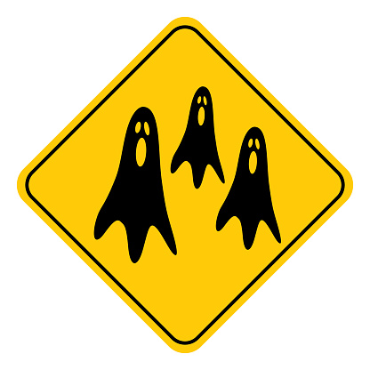 Ghost Rver Sign Ghosts Road Sign Stock Illustration - Download Image Now - Black Color ...