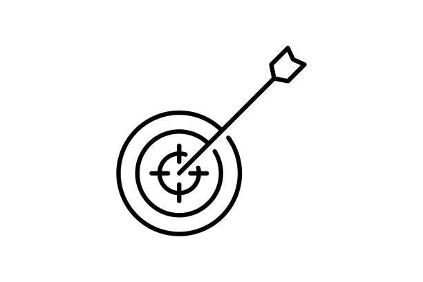 ziel-symbol. symbol im zusammenhang mit der bewertung. liniensymbol-stil. einfaches vektordesign editierbar - archery target sport sport computer icon stock-grafiken, -clipart, -cartoons und -symbole